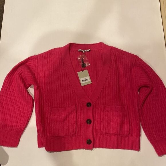 Pam and Gela Boxy Oversized Pink Cardigan Size M/L - Picture 2 of 7